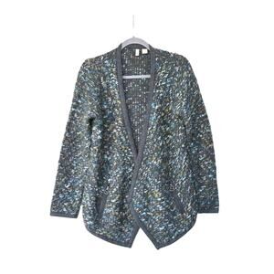 Moth Anthropologie Keavey Wool Mohair Blend Blue Chunky Cardigan Sweater, Small
